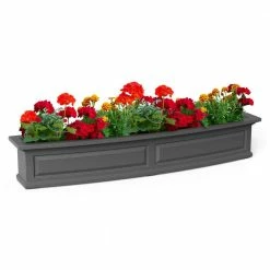 Mayne Nantucket 60 in. x 11.5 in. Self-Watering Graphite Grey Polyethylene Window Box