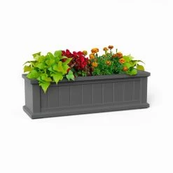 Mayne Cape Cod 36 in. x 11 in. Self-Watering Graphite Grey Polyethylene Window Box