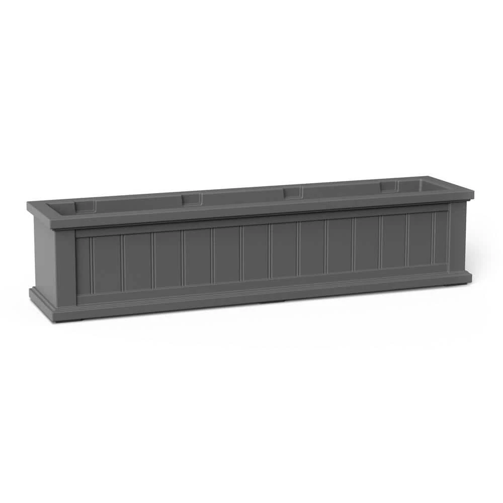 Mayne Cape Cod 48 in. x 11 in. Self-Watering Graphite Grey Polyethylene Window Box - Image 2
