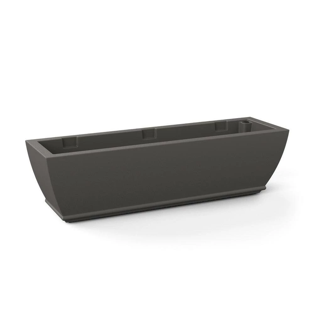 Mayne Acadia 36 in. x 11 in. Self-Watering Graphite Grey Polyethylene Window Box - Image 2