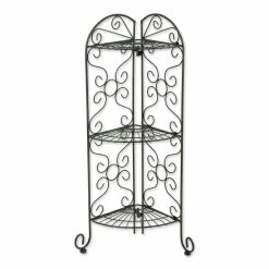 Zingz & Thingz 12.5 in. x 9 in. x 30.25 in. Corner Iron Plant Stand