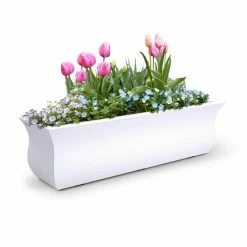 Mayne Valencia 36 in. x 10 in. White Polyethylene Window Box