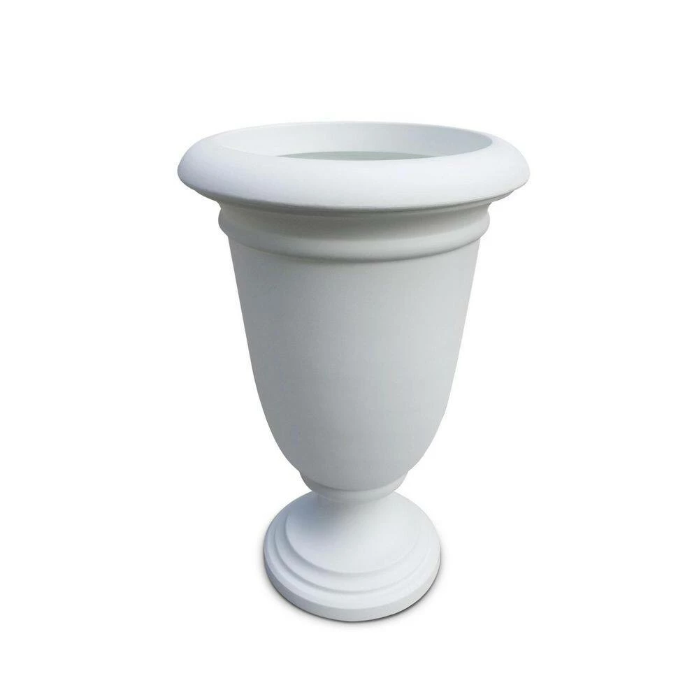 Mayne Ellington 25 in. Tall Self-Watering White Polyethylene Planter - Image 2