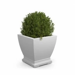 Mayne Acadia 20 in. Square Self-Watering White Polyethylene Planter