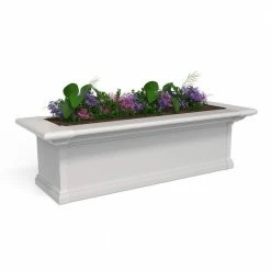 Mayne Yorkshire 36 in. x 12 in. Self Watering White Vinyl Window Box