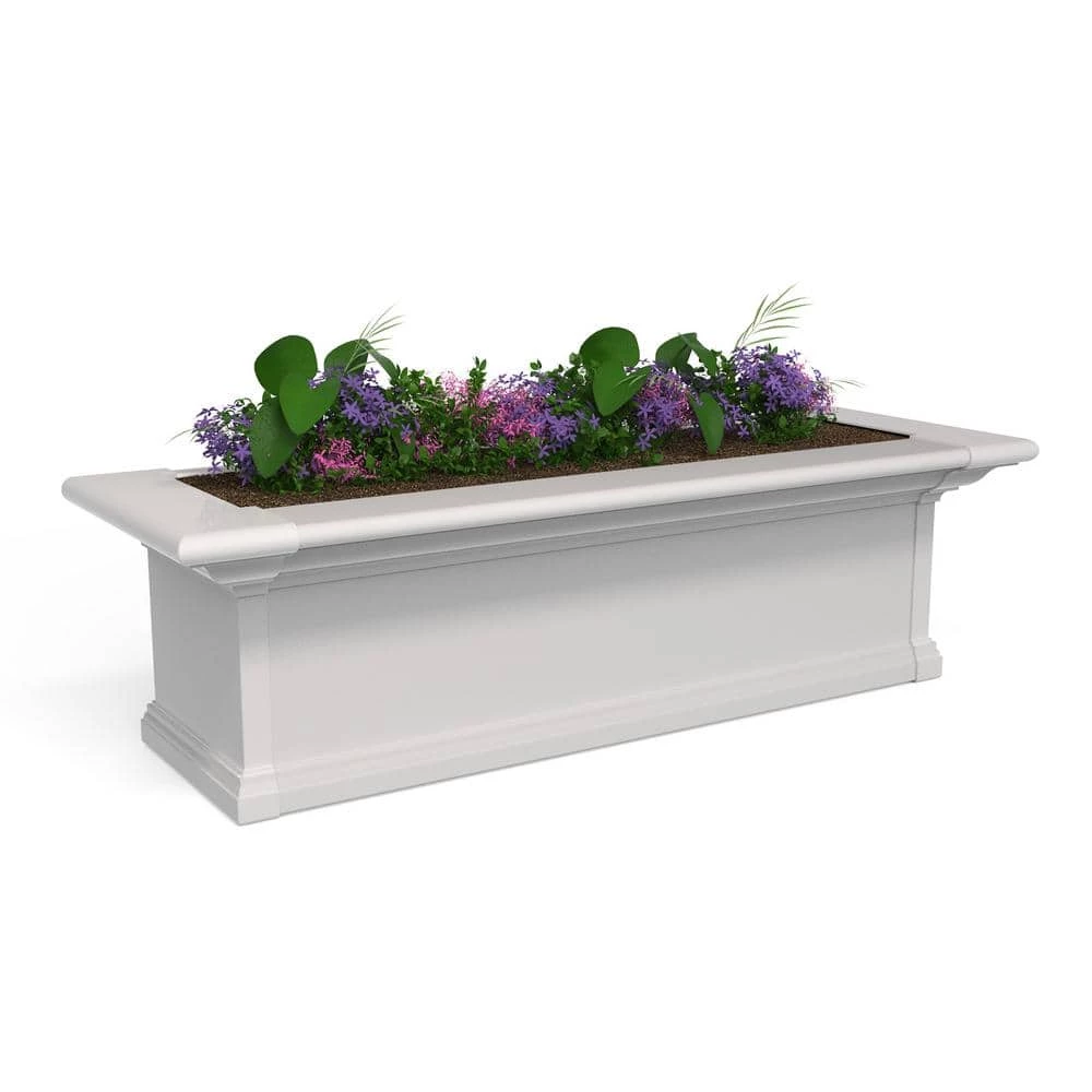 Mayne Yorkshire 36 in. x 12 in. Self Watering White Vinyl Window Box
