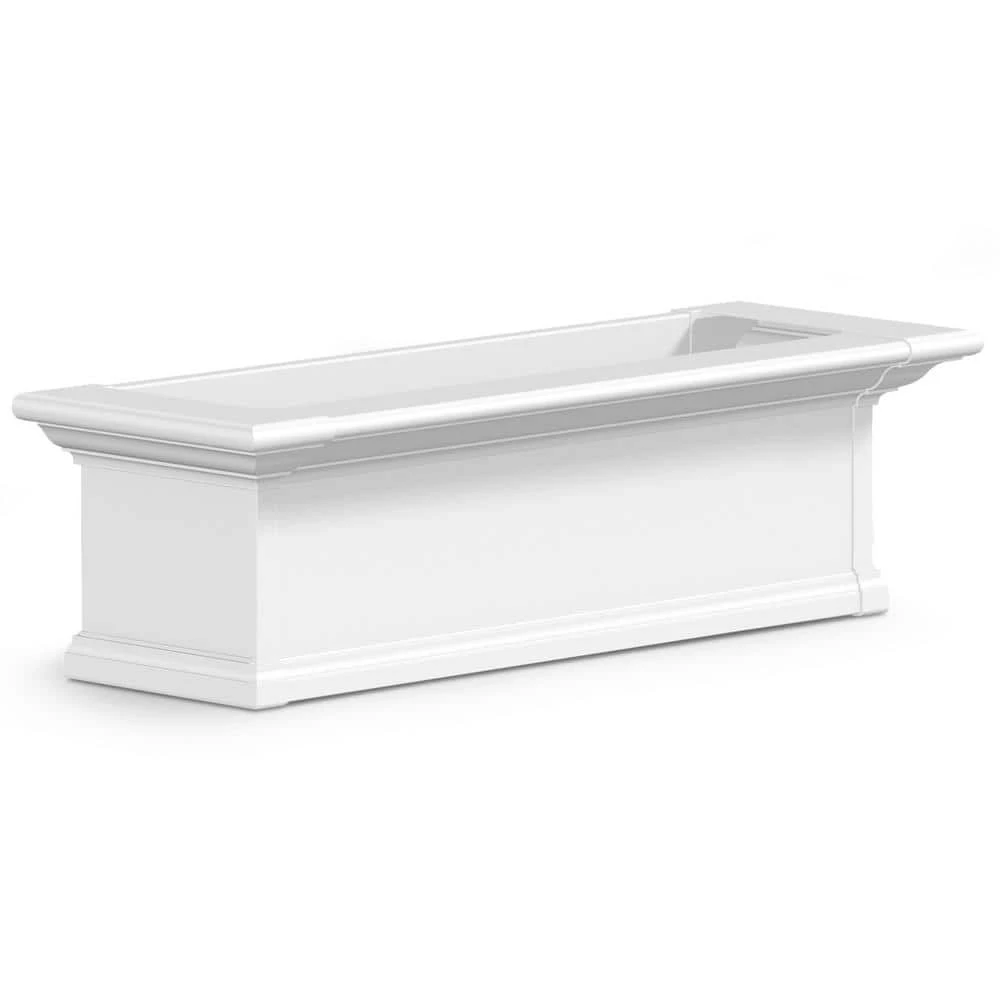 Mayne Yorkshire 36 in. x 12 in. Self Watering White Vinyl Window Box - Image 2