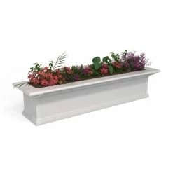 Mayne Yorkshire 48 in. x 12 in. Self Watering White Vinyl Window Box