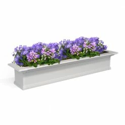 Mayne Yorkshire 60 in. x 12 in. Self Watering White Vinyl Window Box