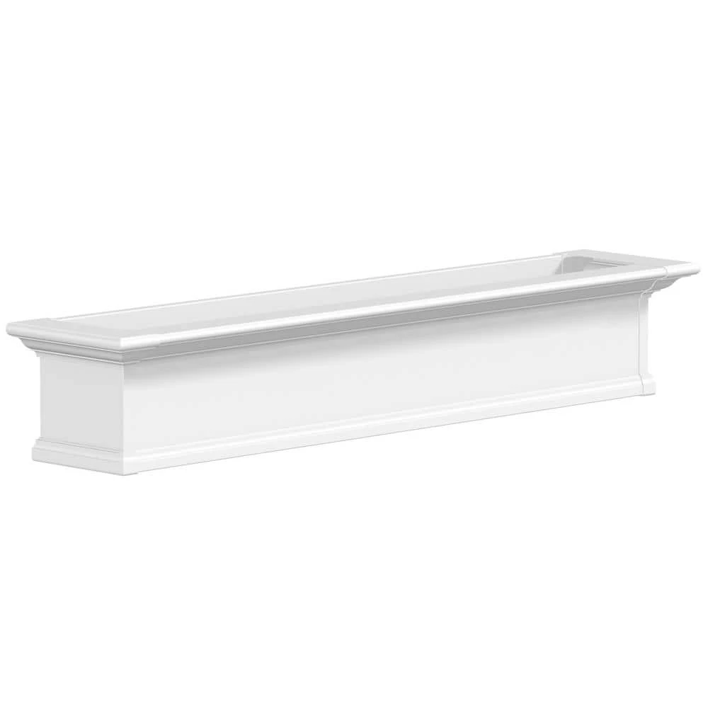 Mayne Yorkshire 60 in. x 12 in. Self Watering White Vinyl Window Box - Image 2