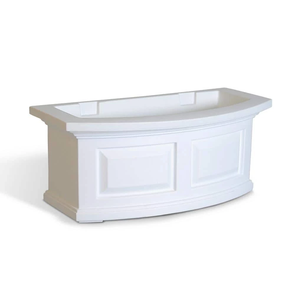 Mayne Nantucket 24 in. x 11.5 in. Self-Watering White Polyethylene Window Box - Image 2