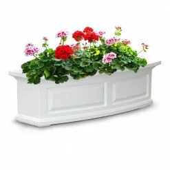 Mayne Nantucket 36 in. x 11.5 in. Self-Watering White Polyethylene Window Box