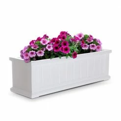 Mayne Cape Cod 36 in. x 11 in. Self-Watering White Polyethylene Window Box