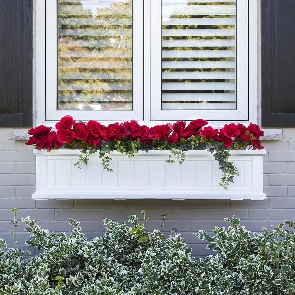 Mayne Cape Cod 48 in. x 11 in. Self-Watering White Polyethylene Window Box - Image 4