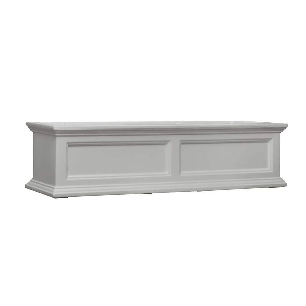 Mayne Fairfield 48 in. x 11 in. Self-Watering White Polyethylene Window Box - Image 2