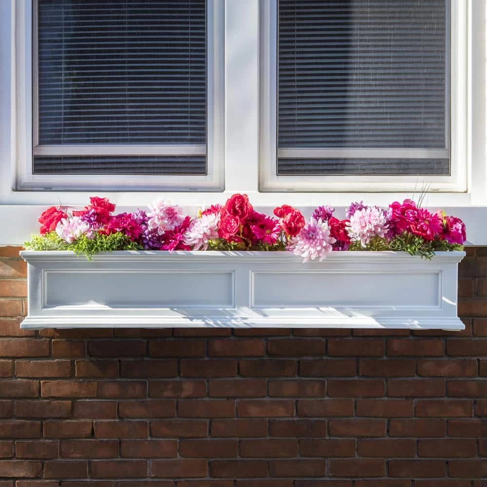 Mayne Fairfield 60 in. x 11 in. Self-Watering White Polyethylene Window Box - Image 5