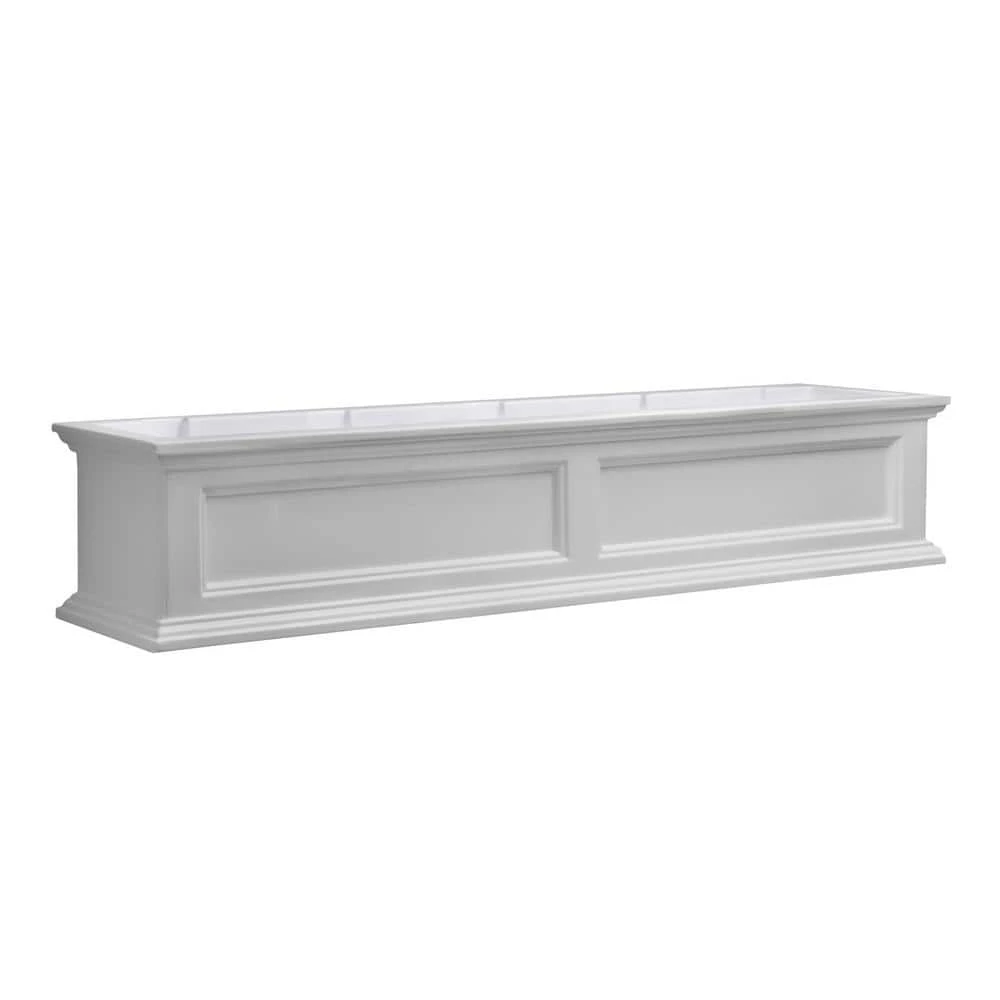 Mayne Fairfield 60 in. x 11 in. Self-Watering White Polyethylene Window Box - Image 2