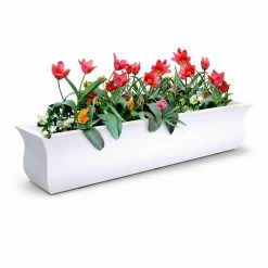 Mayne Valencia 48 in. x 10 in. White Polyethylene Window Box