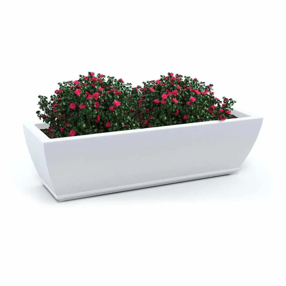 Mayne Acadia 36 in. x 11 in. Self-Watering White Polyethylene Window Box