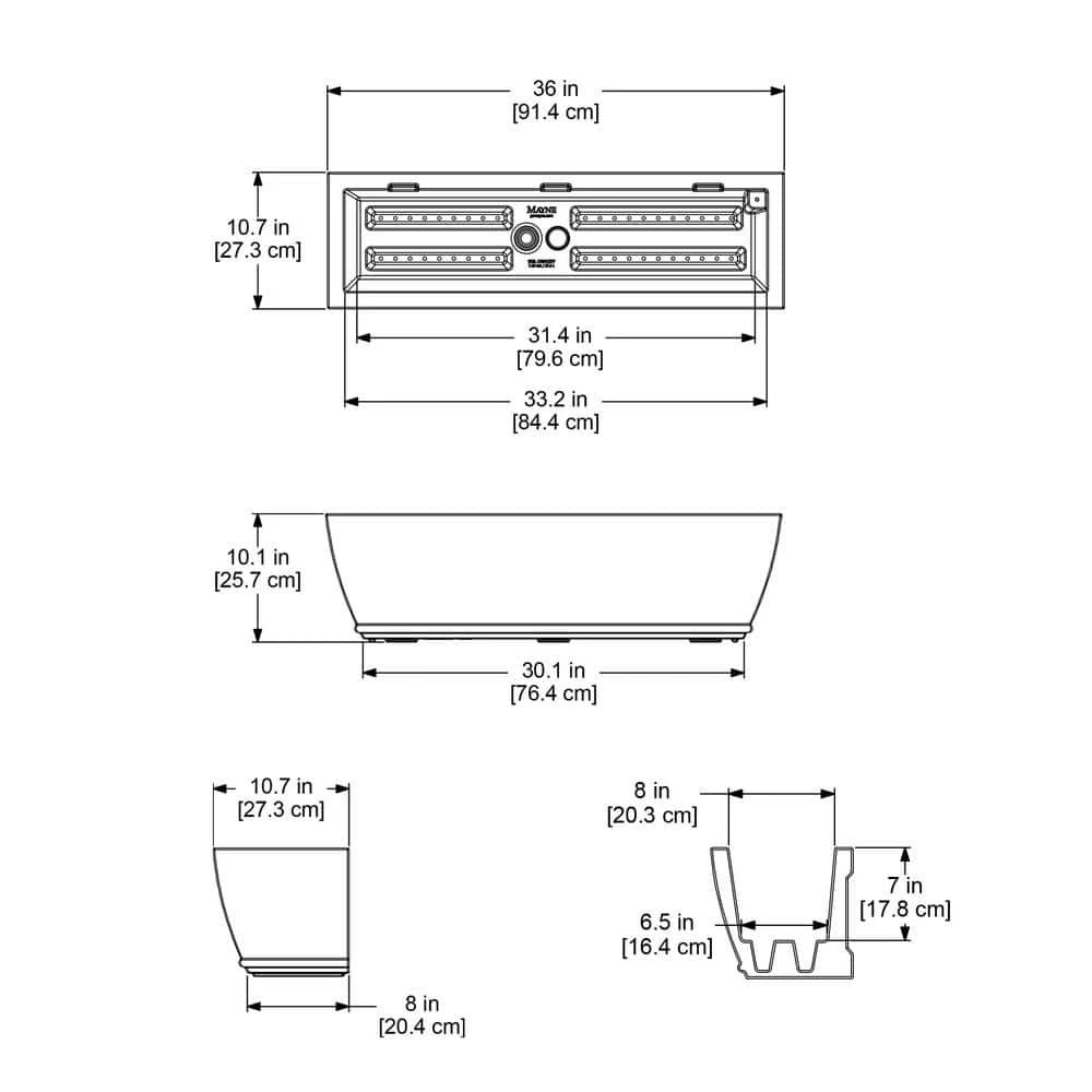 Mayne Acadia 36 in. x 11 in. Self-Watering White Polyethylene Window Box - Image 6