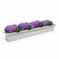 Mayne Yorkshire 84 in. x 12 in. Self Watering White Vinyl Window Box