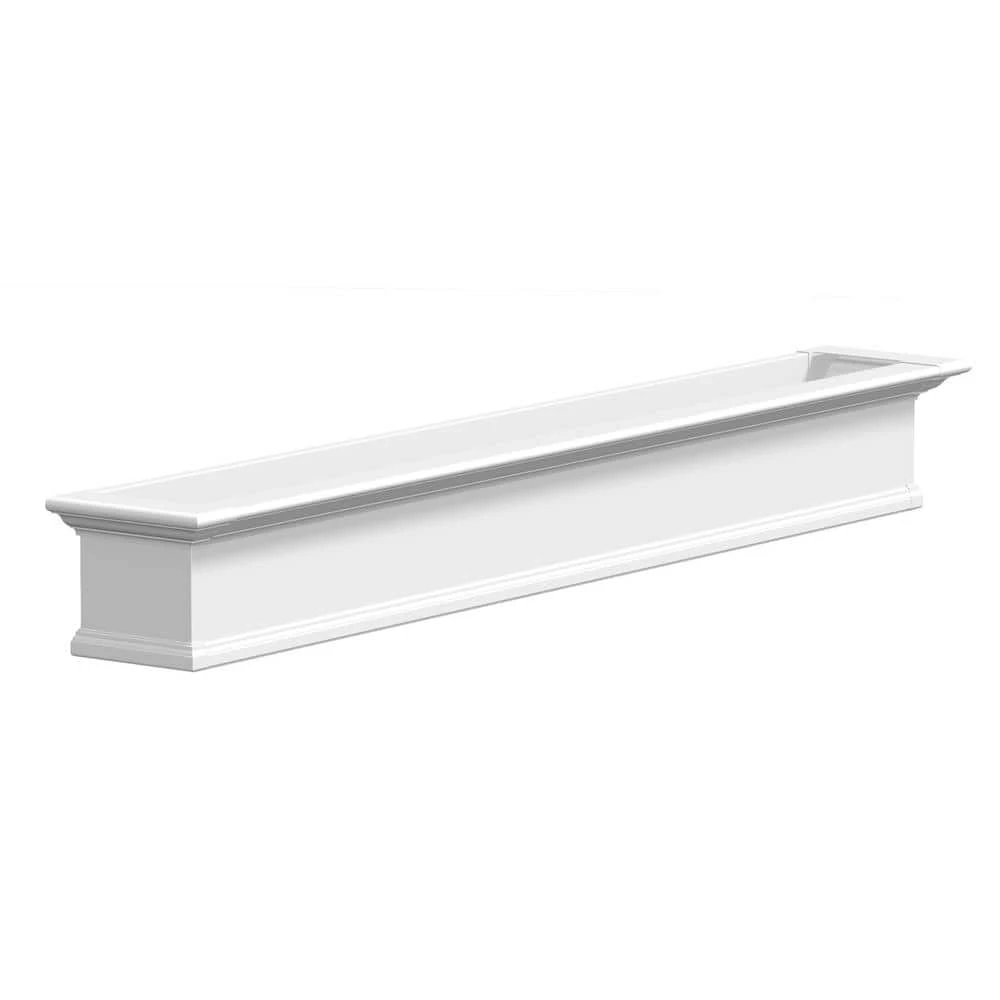 Mayne Yorkshire 84 in. x 12 in. Self Watering White Vinyl Window Box - Image 2