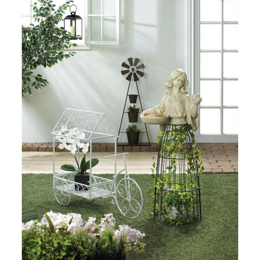 Zingz & Thingz 36 in. x 12.25 in. x 29.25 in. Vintage Iron Bicycle Plant House - Image 3