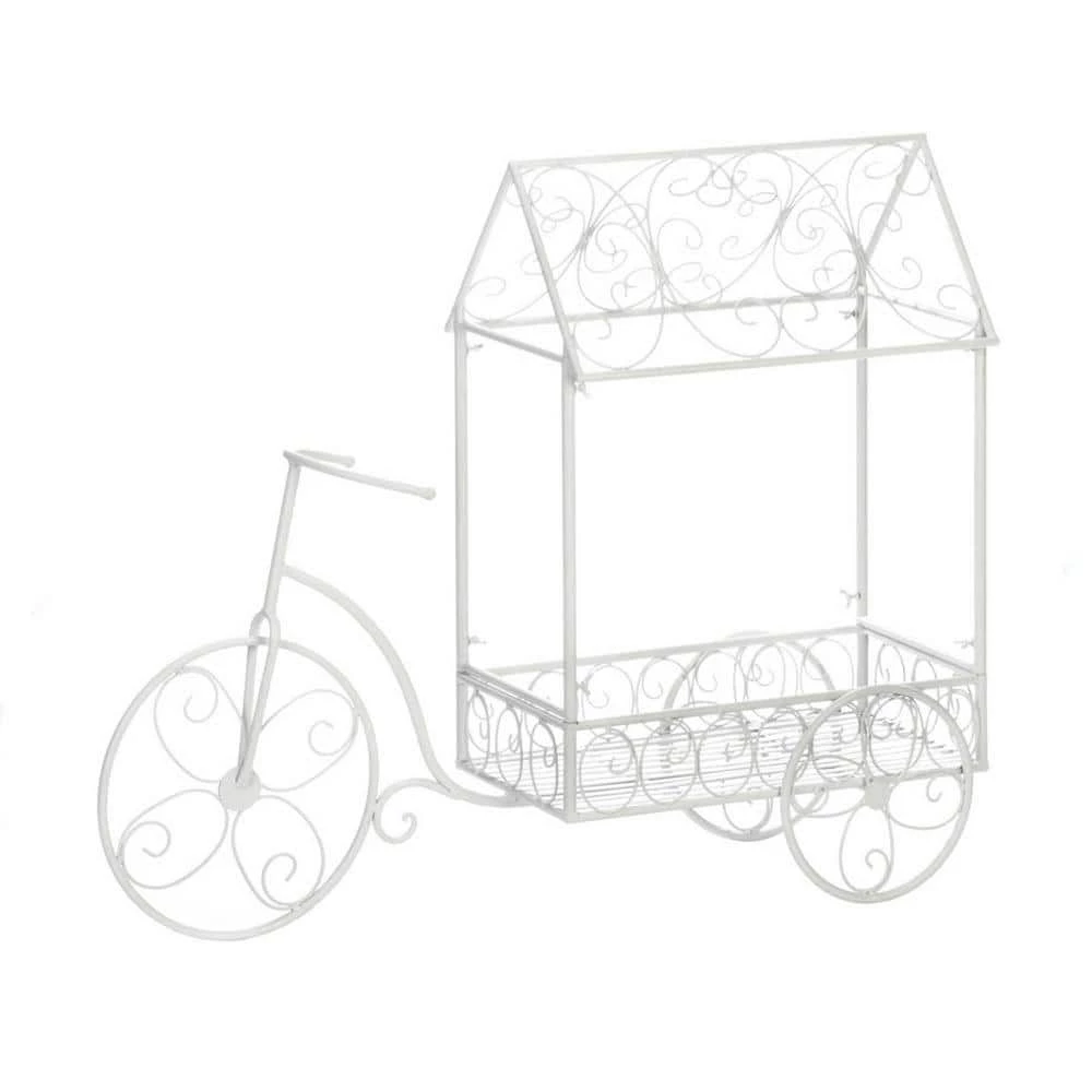 Zingz & Thingz 36 in. x 12.25 in. x 29.25 in. Vintage Iron Bicycle Plant House