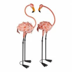 Zingz & Thingz 11 in. x 14 in. x 41 in. Flamboyant Flamingo Garden Stakes