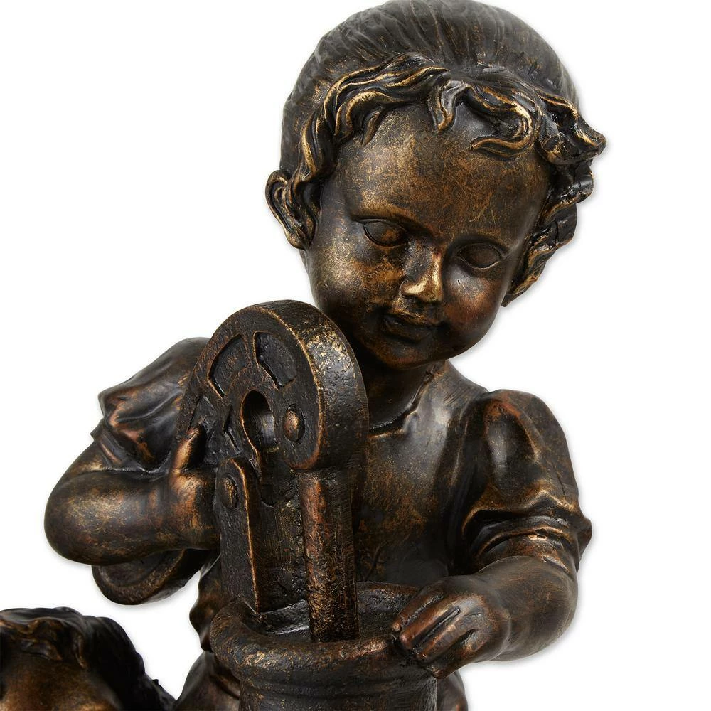 Zingz & Thingz 15.75 in. X 8.75 in. X 28.75 in. Teamwork Solar Fountain (Incl Pump) - Image 4