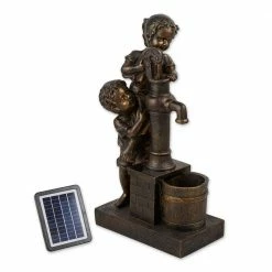 Zingz & Thingz 15.75 in. X 8.75 in. X 28.75 in. Teamwork Solar Fountain (Incl Pump)