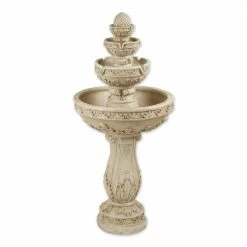 Zingz & Thingz 19 in. X 19 in. X 42 in. Water Fountain 4 Tier (Incl Pump)