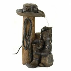 Zingz & Thingz 14 in. x 9.25 in. x 22.5 in. Wild Western Polyresin Water Fountain