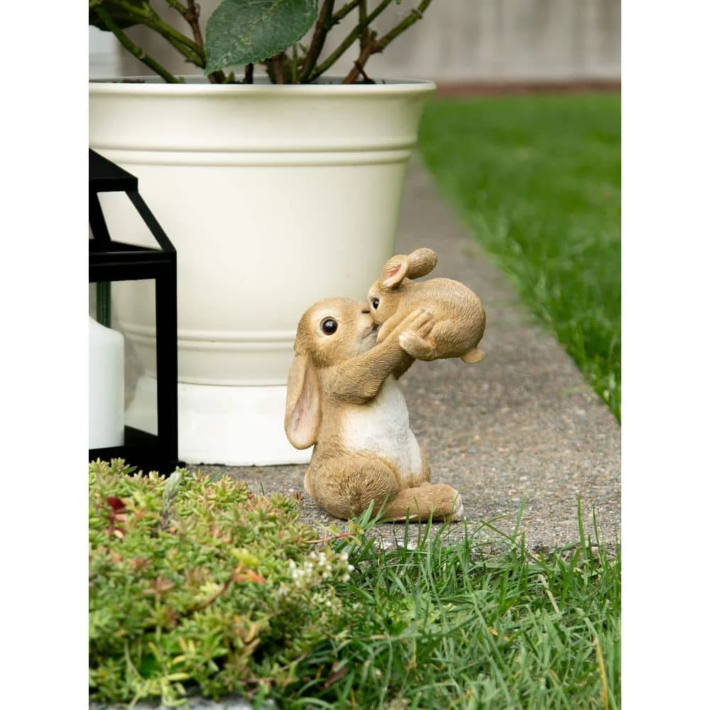Zingz & Thingz 6.5 in. x 4 in. x 8 in. Playful Mom and Baby Rabbit Figurine - Image 3
