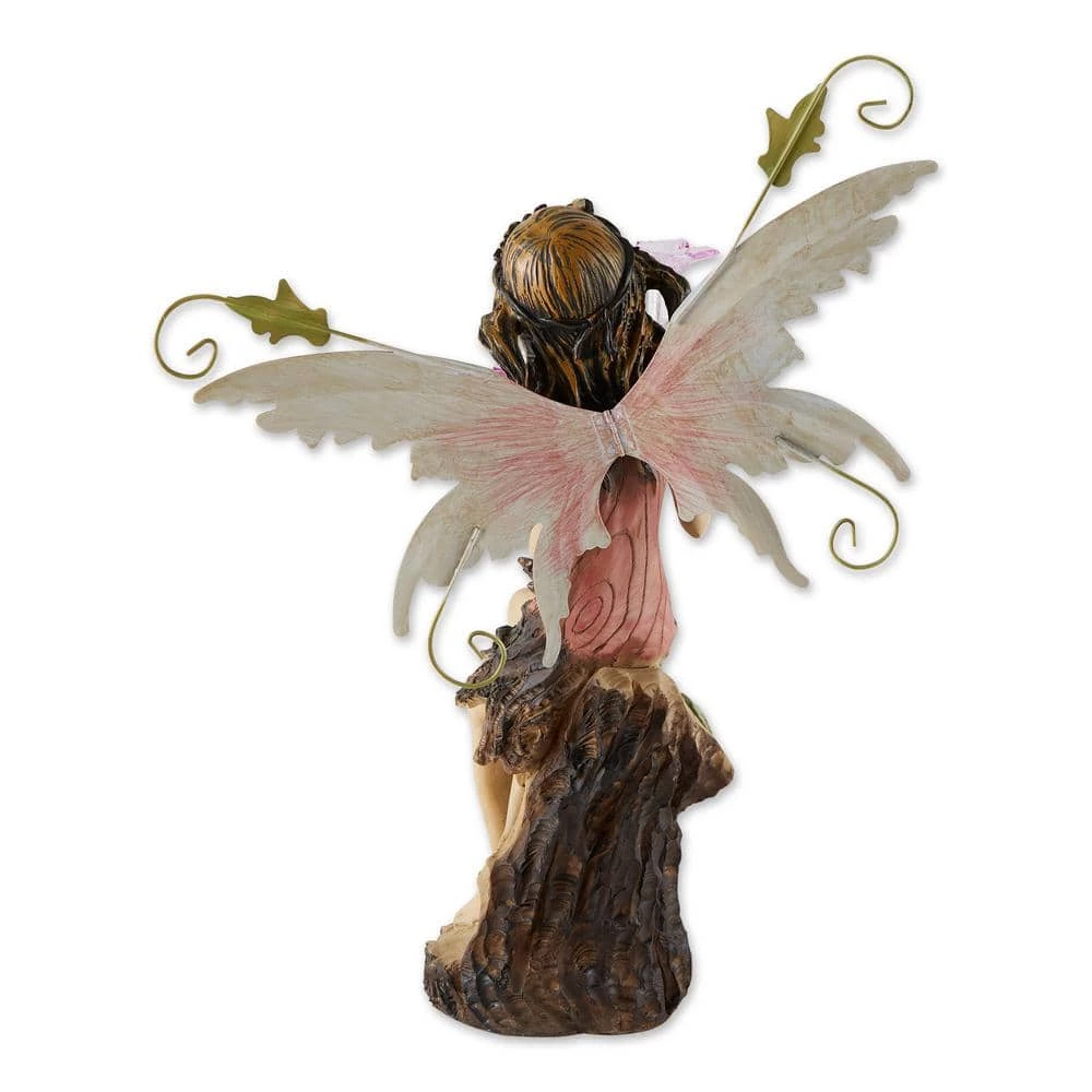 Zingz & Thingz 12 in. x 11 in. x 18 in. Peony Fairy Solar Statue - Image 5