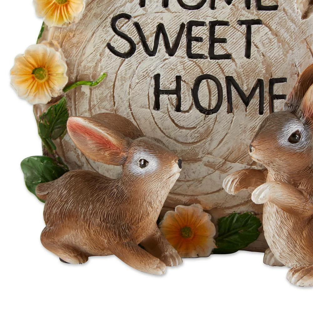Zingz & Thingz 7 in. x 4.25 in. x 9.75 in. Solar Home Sweet Home Bunnies - Image 4