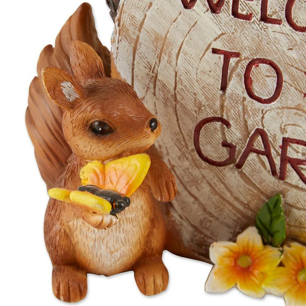 Zingz & Thingz 7.5 in. x 4.75 in. x 9.5 in. Solar Welcome To Our Garden Squirrels - Image 4