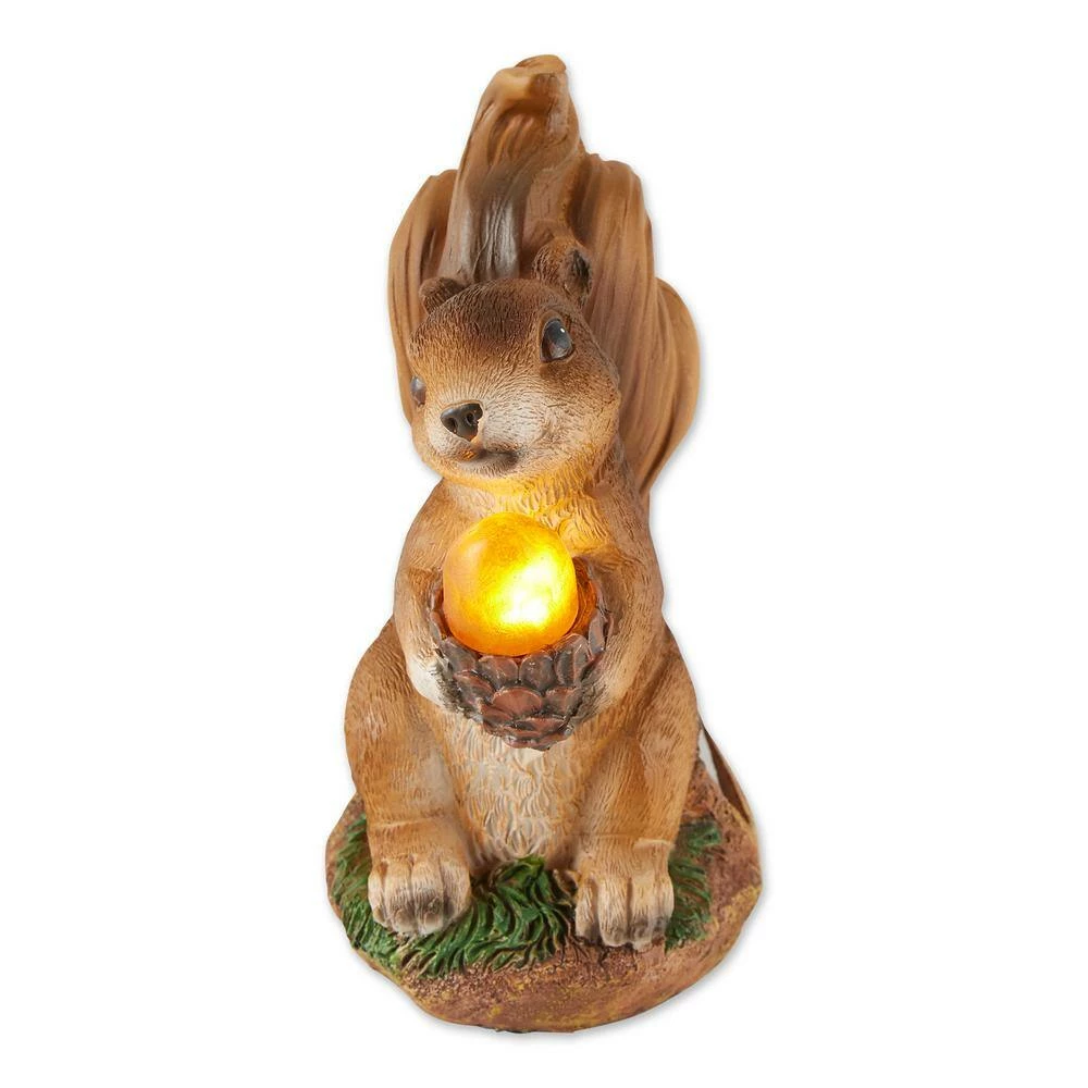 Zingz & Thingz 3.75 in. x 4.5 in. x 7.25 in. Squirrel Solar Statue - Image 7