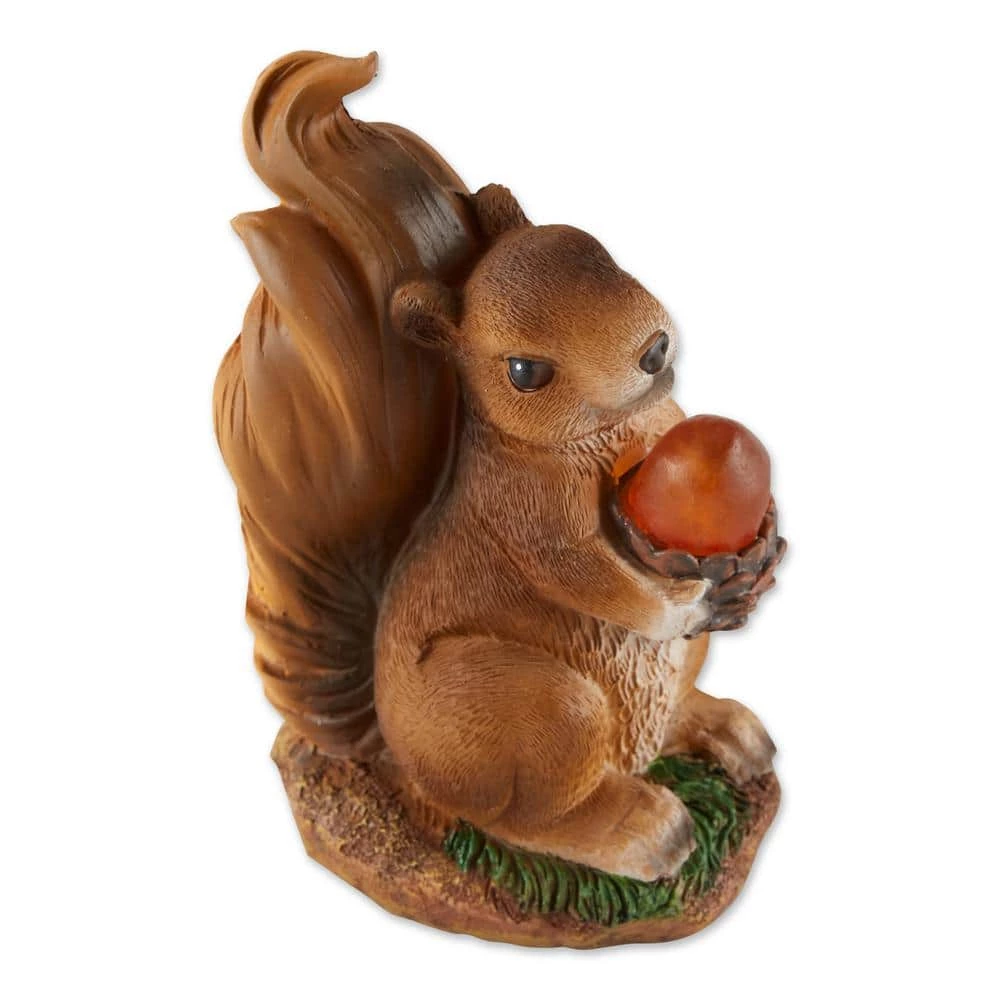 Zingz & Thingz 3.75 in. x 4.5 in. x 7.25 in. Squirrel Solar Statue