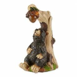 Zingz & Thingz 3.75 in. x 5.5 in. x 9.75 in. Black Bear Solar Statue