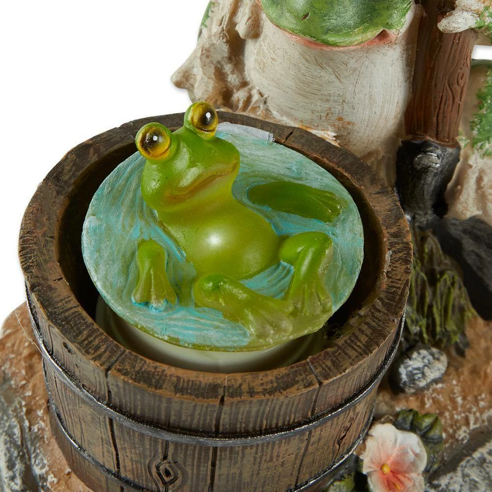 Zingz & Thingz 5.25 in. in. x 5.5 in. in. x 9.5 in. Solar Rotating Frog Garden Decor - Image 4