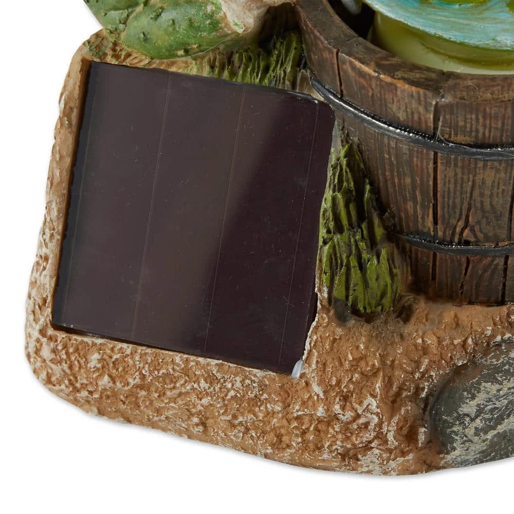 Zingz & Thingz 5.25 in. in. x 5.5 in. in. x 9.5 in. Solar Rotating Frog Garden Decor - Image 3