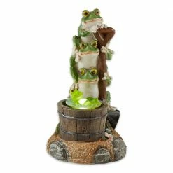 Zingz & Thingz 5.25 in. in. x 5.5 in. in. x 9.5 in. Solar Rotating Frog Garden Decor