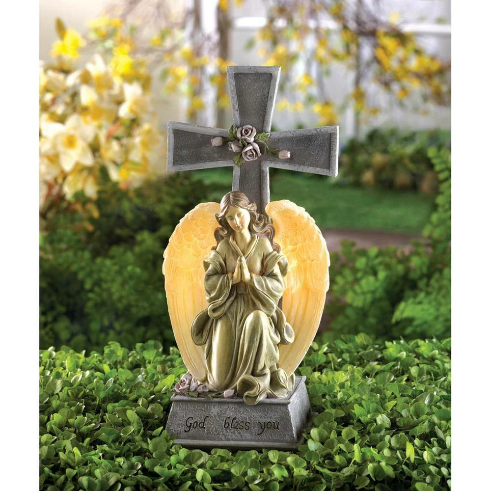 Zingz & Thingz 4.25 in. x 4.75 in. x 10.75 in. Blessed Cross Solar Light - Image 2