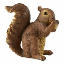 Zingz & Thingz 6.5 in. x 3.25 in. x 6.75 in. Nibbling Squirrel Garden Statue
