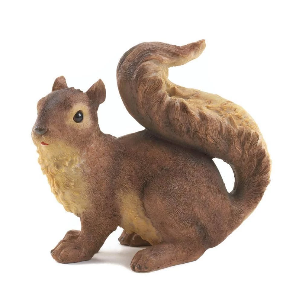 Zingz & Thingz 7 in. x 3.25 in. x 6 in. Curious Squirrel Garden Statue