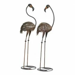Zingz & Thingz 11.75 in. x 10 in. x 42 in. Wild Flamingo Garden Art (Set of 2)