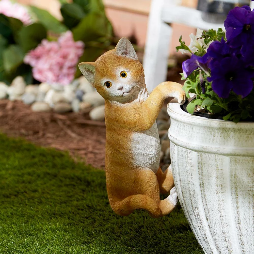 Zingz & Thingz 4.5 in. x 4 in. x 11.25 in. Climbing Cat Amber Decor - Image 5