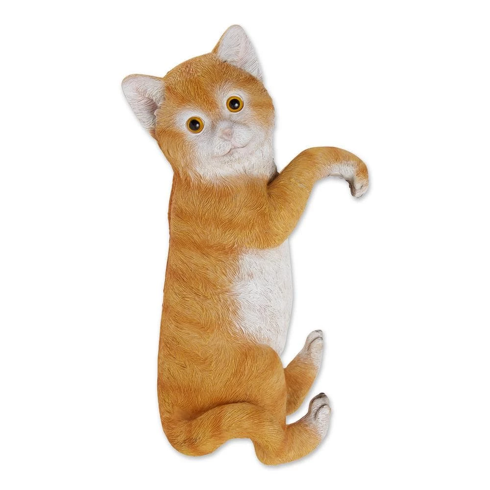 Zingz & Thingz 4.5 in. x 4 in. x 11.25 in. Climbing Cat Amber Decor