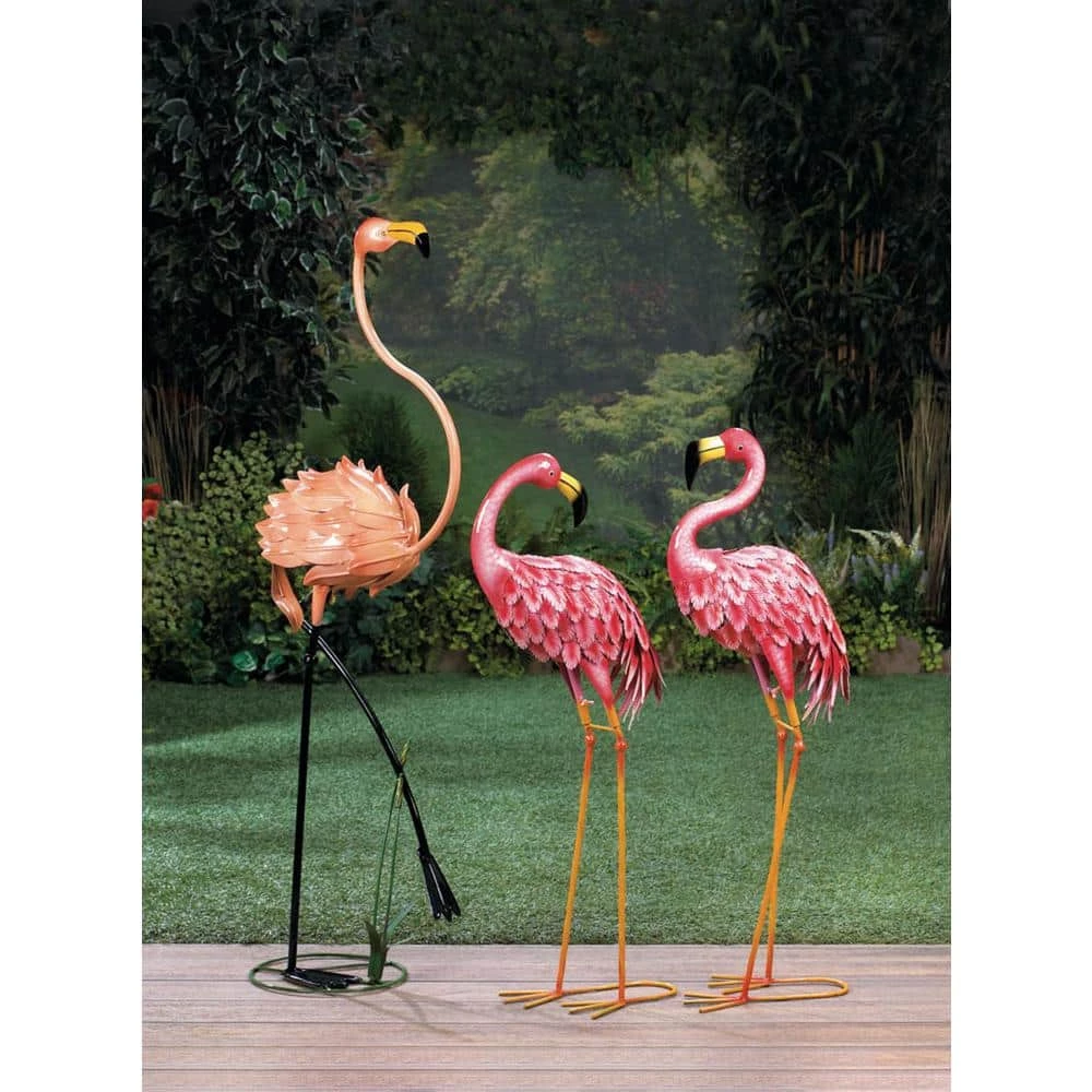 Zingz & Thingz 16 in. x 16 in. x 47.5 in. Standing Flamingo Garden Decor - Image 2